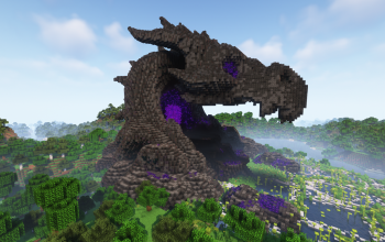 Minecraft Dragon Head Nether Portal V02 Statue