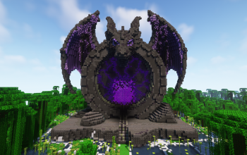 Minecraft Ender Dragon Nether Portal Statue