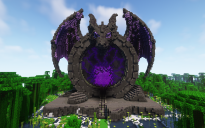 Minecraft Ender Dragon Nether Portal Statue
