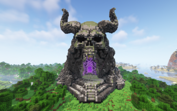 Minecraft Skull Nether Portal V02 Statue
