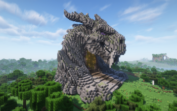 Minecraft Dragon Head Nether Portal V05 Statue