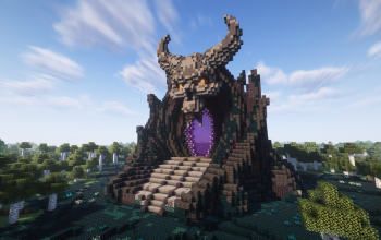 Minecraft Skull Nether Portal V03 Statue - Warden Map Free