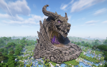 Minecraft Dragon Head Nether Portal V06 Statue