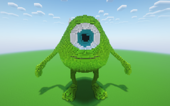 Minecraft Mike Wazowski Statue
