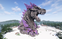 Minecraft Godzilla Head Nether Portal Statue