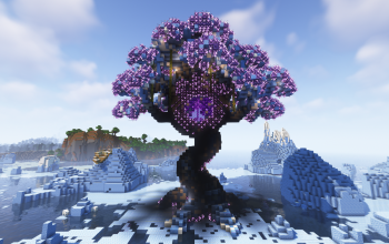 Minecraft Frozen Tree Nether Portal V02 Statue Free
