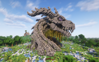 Minecraft Dragon Head Nether Portal V09 Statue