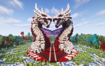 Minecraft Dragon Head Nether Portal V10 Statue