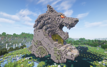 Minecraft Wolf Head Nether Portal Statue V02 Free
