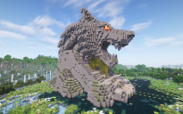 Minecraft Wolf Head Nether Portal Statue V02 Free