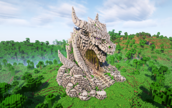 Minecraft Dragon Head Nether Portal Statue V14