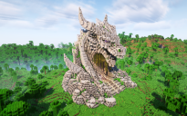 Minecraft Dragon Head Nether Portal Statue V14