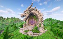 Minecraft Dragon Head Nether Portal Statue V15