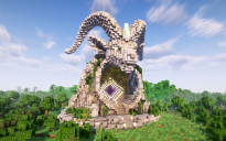 Minecraft Goat Head Nether Portal Statue