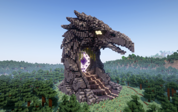 Minecraft Raven Head Nether Portal Statue Free