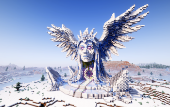 Minecraft Angel Head Nether Portal Statue V02