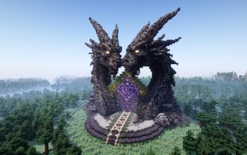Minecraft Dragon Head Nether Portal Statue V19