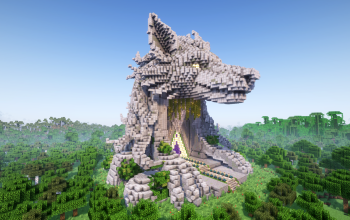 Minecraft Wolf Head Nether Portal Statue V03