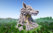 Minecraft Wolf Head Nether Portal Statue V03