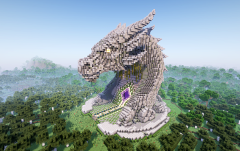 Minecraft Dragon Head Nether Portal Statue V20 Free