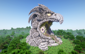 Minecraft Phoenix Head Nether Portal Statue
