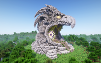 Minecraft Phoenix Head Nether Portal Statue