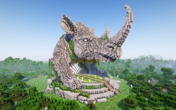Minecraft Rhinoceros Nether Portal Statue