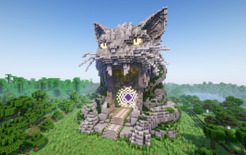 Minecraft Cat Head Nether Portal Statue