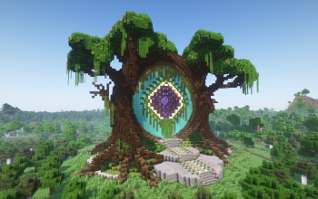 Minecraft Tree Nether Portal Statue V03