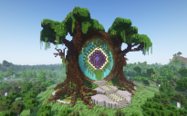 Minecraft Tree Nether Portal Statue V03