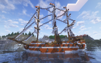 Minecraft orange medieval ship
