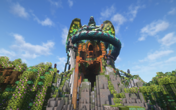Minecraft Fort and Dragon
