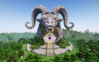 Minecraft Goat Head Nether Portal Statue V02