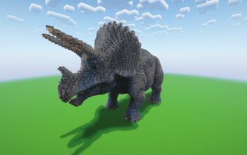 Minecraft Triceratops Statue