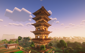 🏯 Japanese Pagoda Temple – Minecraft Schematic (1.20+)