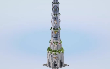 Solarpunk Quartz Tower