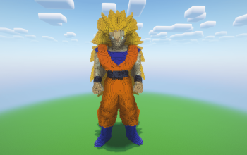 Minecraft Super Saiyan Goku Statue