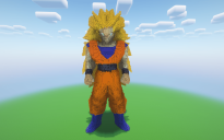 Minecraft Super Saiyan Goku Statue