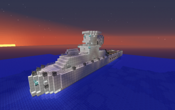 Large Navy Battleship With Small Carrier Pad