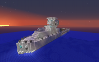 Large Navy Battleship With Small Carrier Pad