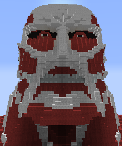 attack on titan colossal titan head creation 3598 cool pixel art minecraft