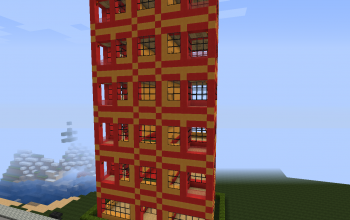 Red building with elevator and hopper trash system (read description)