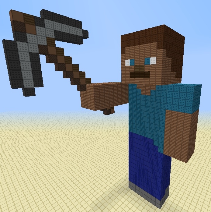 Minecraft Steve Statue. 