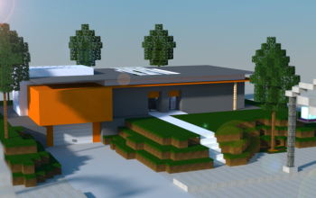 Modern house on a small hill