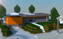 Modern house on a small hill