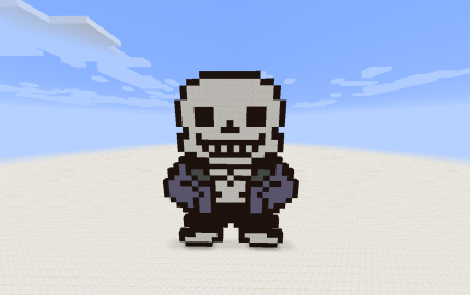 How To Make Sans From Undertale - Minecraft Pixel Art Tutorial 