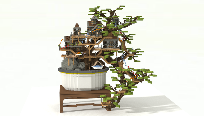 Free Papercraft BONSAI Minecraft Style Digital (Instant Download)