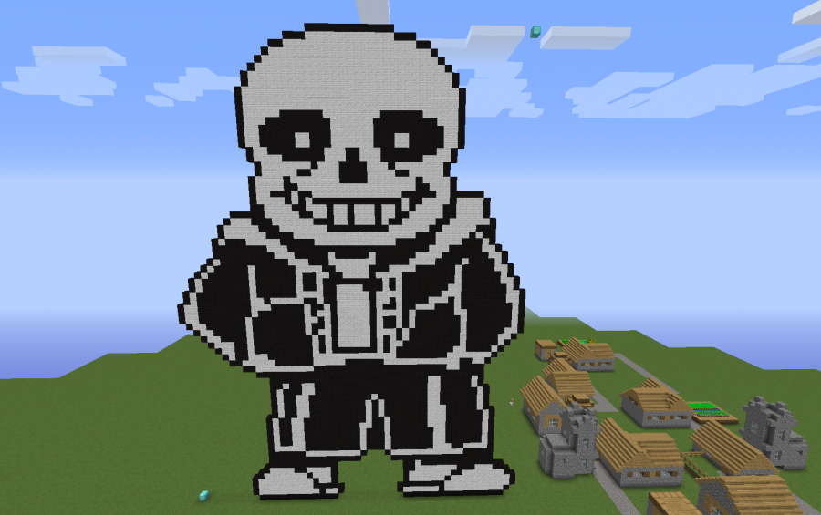 Battle Sans Pixel Art / Minecraft undertale mod / sans, papyrus, toriel