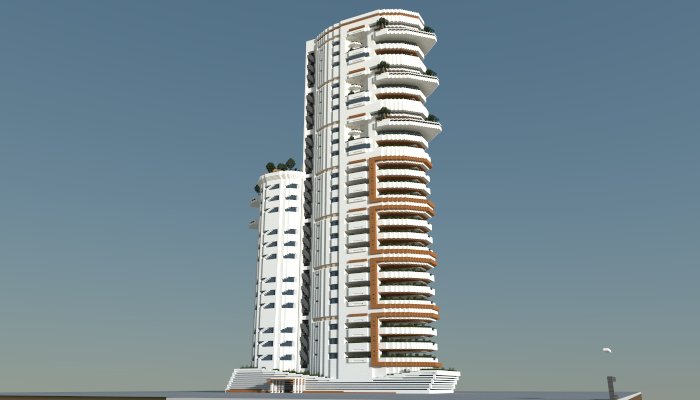 Modern apartment building, creation #7542