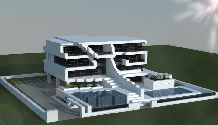 Uitgelezene Large modern house, creation #7870 QN-46